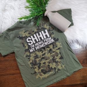 🌿5/$25 DOM Green Camo Short Sleeve Shirt sz 8